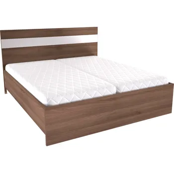 Postel Dvoulůžko MIA s lamelovými rošty Varianta: Šířka 180 cm, Dekor: Akácie skořice, LED pásek v čele: bez LED pásku