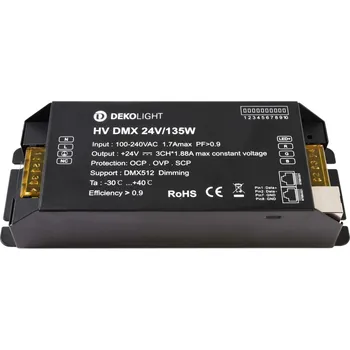 Příslušenství pro svítidlo Light Impressions KapegoLED napájení HV DMX 24V/135W konstantní napětí IP20 stmívatelné 24V DC 135,00 W 843275