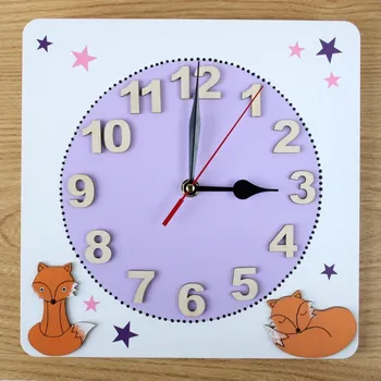 Hodiny Dětské hodiny s tichým chodem - Něžné lištičky