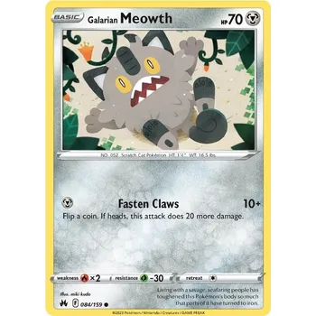 Karetní hra Galarian Meowth 084/159 - Crown Zenith Typ karty: Non-Holo