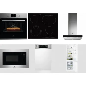 Set domácích spotřebičů ELECTROLUX KOFGH70TX + ELECTROLUX EHF6547FXK + ELECTROLUX LFT766X + ELECTROLUX EMS4253TEX + ELECTROLUX EEM43300IX + ELECTROLUX LNT3LF18S