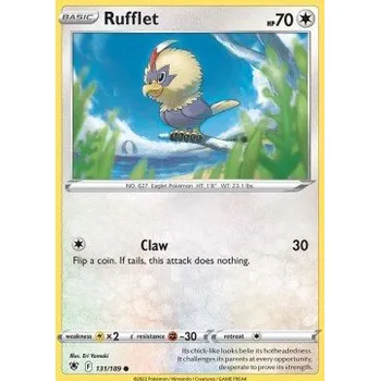 Karetní hra Pokémon ASR 131/189 Rufflet - Astral Radiance Stav: Near Mint, Verze: REVERSE HOLO