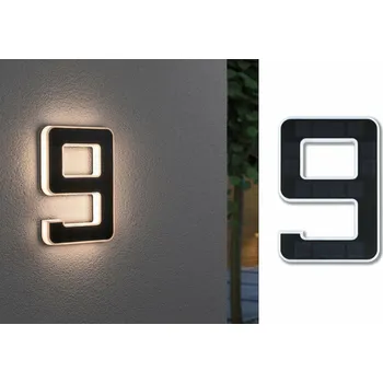 Venkovní osvětlení PAULMANN Venkovní solární domovní číslo 9 IP44 3.000K 0,2W nabíjecí baterie výměnná 798.50