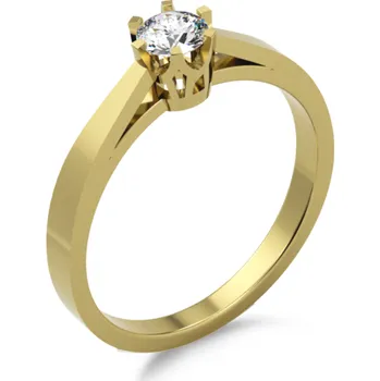 Prsten Couple, Elegantní zásnubní prsten Natalie, žluté zlato se zirkonem, vel.: 54, ø17,2 mm, 6610757-0-54-1