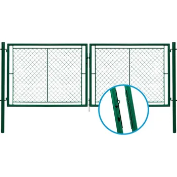 Plot PILECKÝ Dvoukřídlá brána IDEAL ZELENÁ ZN/PVC - 4037x1200 mm