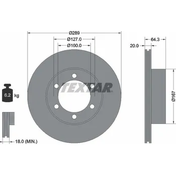 Brzdový kotouč Brzdový kotouč TEXTAR 92076300