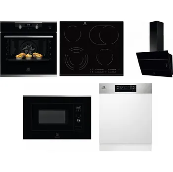 Set domácích spotřebičů ELECTROLUX KODEH70X + ELECTROLUX EHF6547FXK + ELECTROLUX LFV316K + ELECTROLUX LMS2203EMX + ELECTROLUX EEM48300IX