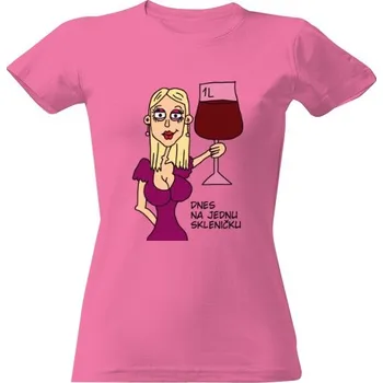 Dámské tričko Tričko s potiskem Víno - Jedna sklenička dámské