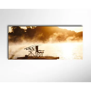 Malvis ® Obraz Rybaření ranní mlha ROZMĚR (šířka x výška): jednodílný obdélník 100x45 cm