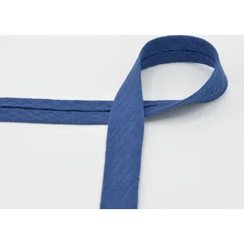 Šikmý proužek mušelínový, zažehlený, modrý 006, 20mm