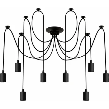 CENTURY ZÁVĚSNÉ SVÍTIDLO PER8 ČERNÉ pro LED žárovky 8x délka 150cm 8x E27 IP20