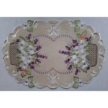 ubrus UBRUS vyšívaný 50 x 30 košík s květy a levandule