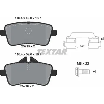 Brzdová destička Sada brzdových destiček, kotoučová brzda TEXTAR 2521501
