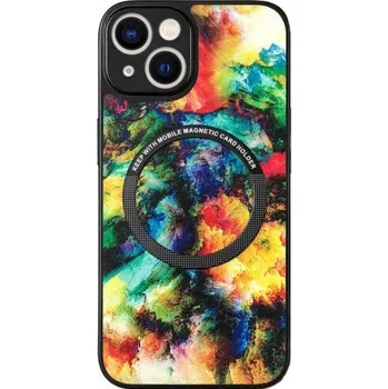Pouzdro na mobilní telefon Kryt s barevným vzorem a MagSafe pro iPhone 14 Plus - duhový