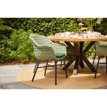 Delphine Hartman jídelní židle v barvě umělého ratan výpletu green mint