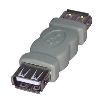 Notebook USB spojka, (2.0), USB A F - USB A F, šedá, Logo (68041)