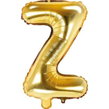 Balónek PartyDeco Fóliové písmeno Z zlaté 35 cm