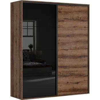 Šatní skříň FLEX šatní skříň 200/96, dub monastery/černý lesk