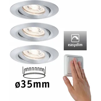 Osvětlení PAULMANN LED vestavné svítidlo Nova mini Plus EasyDim výklopné 3x4,2W 2700K hliník 230V 929.75