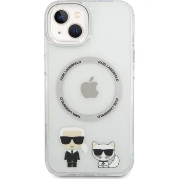 Pouzdro na mobilní telefon Karl Lagerfeld MagSafe Karl and Choupette pro Apple iPhone 14 Plus čiré