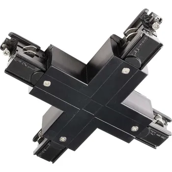 Bodové svítidlo Deko-Light kolejnicový systém 3-fázový 230V D Line X-spojka levé-levé-pravé-pravé 220-240V AC/50-60Hz černá RAL 9011 166 710035