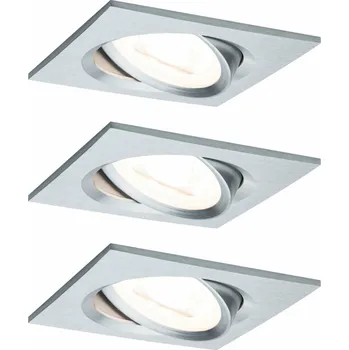 Bodové svítidlo PAULMANN Vestavné svítidlo LED Nova hranaté 3x6,5W hliník broušený výklopné 934.56 P 93456