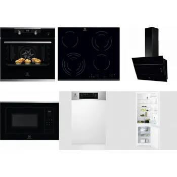 Set domácích spotřebičů ELECTROLUX KODEH70X + ELECTROLUX EHF6343FOK + ELECTROLUX LFV316K + ELECTROLUX LMS4253TMX + ELECTROLUX EEM43300IX + ELECTROLUX LNT3LF18S