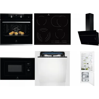 Set domácích spotřebičů ELECTROLUX KODEH70X + ELECTROLUX EHF6547FXK + ELECTROLUX LFV316K + ELECTROLUX LMS2203EMX + ELECTROLUX EES48200L + ELECTROLUX ENT6TF18S
