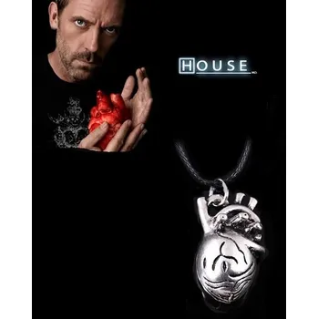 náhrdelník Dr. House SRDCE stříbrné šňůrka