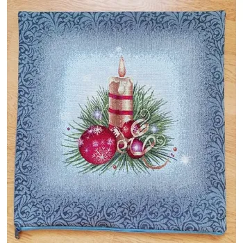 Povlak na dekorativní polštářek GOBELÍNOVÝ POVLAK - VÁNOČNÍ Svíčka