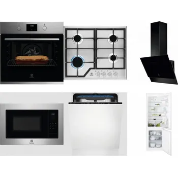 Set domácích spotřebičů ELECTROLUX KOFGH70TX + ELECTROLUX KGS6426SX + ELECTROLUX LFV616K + ELECTROLUX EMS4253TEX + ELECTROLUX EES48200L + ELECTROLUX ENT6TF18S