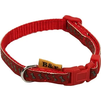 Obojek pro psa BAFPET Obojek nylon B&F -reflexní kostičky Barva: Červená, Velikost: M