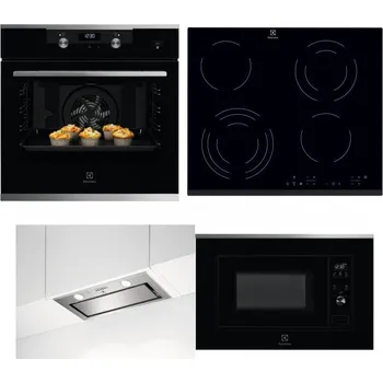 Set domácích spotřebičů ELECTROLUX KODEH70X + ELECTROLUX EHF6343FOK + ELECTROLUX LFG716X + ELECTROLUX LMS2203EMX