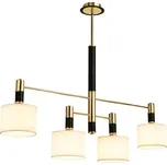 ACA Lighting závěsné svítidlo 4XE14 zlatá/černý kov + bílé stínítko D100XH83CM MIZAR EG224P100BG