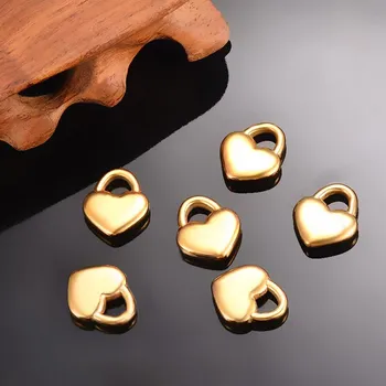 Přívěsek Zlacený ocelový přívěsek srdíčko - 1 kus