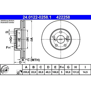 Brzdový kotouč Brzdový kotouč ATE 24.0122-0258.1