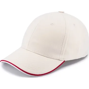 Kšiltovka Kšiltovka COFEE PIPING, barva přírodní - červená - bílá