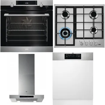 Set domácích spotřebičů AEG Mastery SteamBake BCK455350M + AEG Mastery StepPower HGB64420SM + AEG Mastery DBB5660HM + AEG FEE72706PM