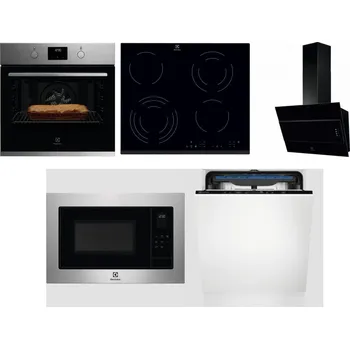 Set domácích spotřebičů ELECTROLUX KOFGH70TX + ELECTROLUX EHF6343FOK + ELECTROLUX LFV316K + ELECTROLUX EMS4253TEX + ELECTROLUX EES48200L