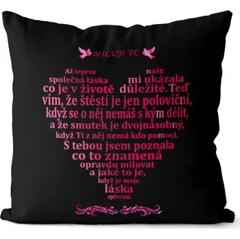 Polštář Polštář 40 x 40 cm - Milostný citát - pro muže