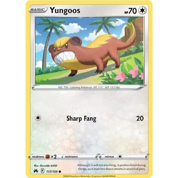 Sběratelská karetní hra Yungoos 117/159 - Crown Zenith Typ karty: Non-Holo