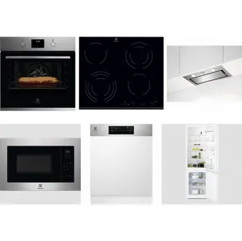 Set domácích spotřebičů ELECTROLUX KOFGH70TX + ELECTROLUX EHF6343FOK + ELECTROLUX LFG716X + ELECTROLUX EMS4253TEX + ELECTROLUX EEM48300IX + ELECTROLUX LNT3LF18S