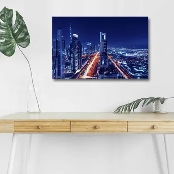 Obraz Obraz s LED osvětlením NOČNÍ MĚSTO 19 45 x 70 cm