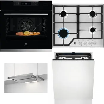 Set domácích spotřebičů ELECTROLUX KOBCS31X + ELECTROLUX KGS6426SX + ELECTROLUX LFP326S + ELECTROLUX EEM69410L