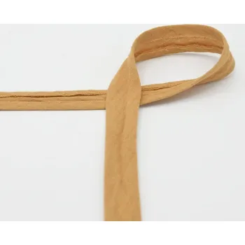 Šikmý proužek mušelínový, zažehlený, okrový 054, 20mm