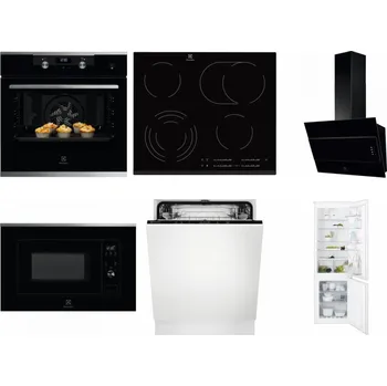 Set domácích spotřebičů ELECTROLUX KODEH70X + ELECTROLUX EHF6547FXK + ELECTROLUX LFV316K + ELECTROLUX LMS2203EMX + ELECTROLUX EEA27200L + ELECTROLUX ENT6TF18S