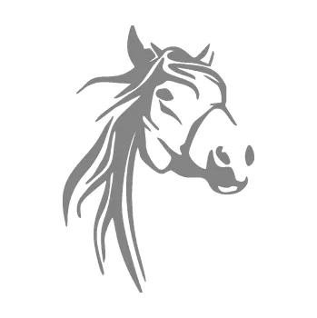 Samolepící dekorace SAMOLEPKA Kůň 096 pravá (17 - šedá) NA AUTO, NÁLEPKA, FÓLIE, POLEP, TUNING, VLASTNÍ TEXT, TISK, AUTOSAMOLEPKY.cz, POLEPY, OBRÁZEK, LOGO, SAMOLEPKY