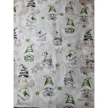 LÁTKA vánoční TRPASLÍCI NA MĚSÍČKU ZELENÁ š.160