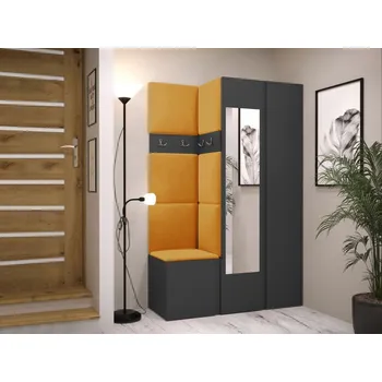 Předsíňová stěna Předsíň Tavasz XXVI, Barva: grafit, Barva látek:: Manila 32 MIRJAN 5903211201578