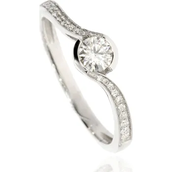 Prsten Zlatnictví Helios Diamantový prsten bílé zlato Velikost: 54, Váha: 1,95g